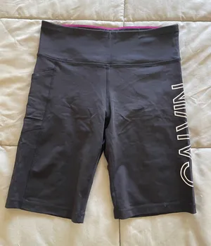 Calvin Klein Black High-Waist Active Bike Shorts with Side Pocket thumbnail 1
