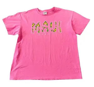 Vintage 90s Anvil Maui Hawaii T Shirt Pink Single Stitch Floral‎ Graphic XL USA thumbnail 1