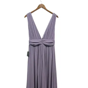 Lulus Heavenly Hues Dusty Purple Chiffon Pleated Maxi Dress size Large NWT thumbnail 7