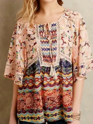 MEADOW RUE Anthro Batai Peasant Blouse Top thumbnail 1