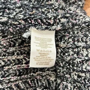 Free People Cardigan Womens‎ Black White Asymmetrical Zip Chunky Knit Small thumbnail 10