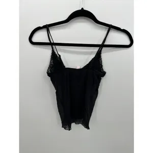 Victoria's Secret Womens Black‎ Sheer Tank Top Sz M Sexy Lace Festival Nylon thumbnail 2