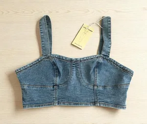 LOVE TRENDS Denim Crop Tank Top Size Medium NEW NWT thumbnail 1