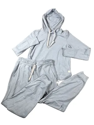 Vuori Halo Performance Hoodie and Jogger Set Women XS Blue Gray Yoga Lounge thumbnail 2