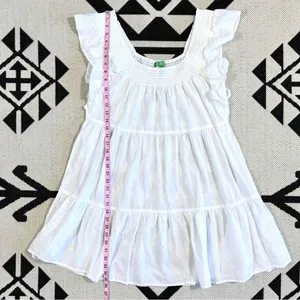 J. Crew Flutter Sleeve Voile Mini Dress in White Large thumbnail 6