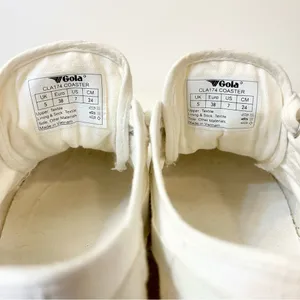 Gola Women’s Vegan Gola Classics Coaster Off White/Off White/Gold Size 7 thumbnail 11