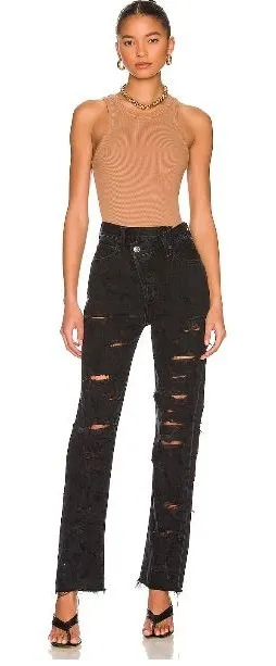 AGOLDE Criss Cross Straight Jeans in Feverish‎ Size 23 thumbnail 1