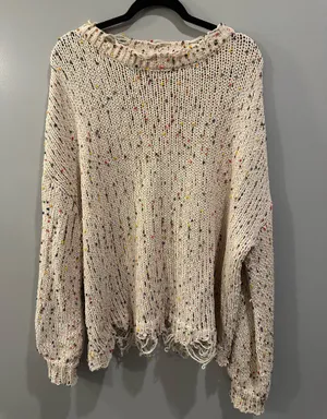JODIFL Distressed Knit Colorful Sweater thumbnail 2