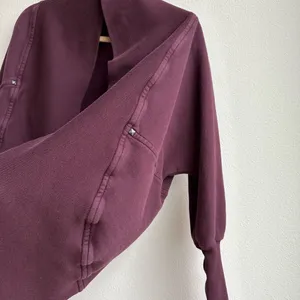 Aritzia Wilfred Diderot Cocoon Cardigan Maroon Purple Open Front Size XS thumbnail 3