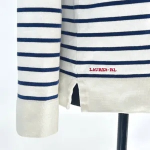 VTG Ralph Lauren Petite Womens PL‎ Striped Long Sleeve Preppy Y2K Top Navy White thumbnail 3
