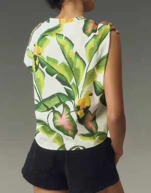 Farm Rio Tropical Foliage Cotton Tee, Size S thumbnail 3