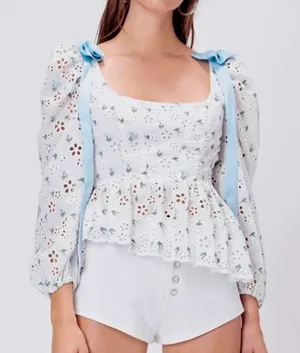 For Love & Lemons Cherry Eyelet Top  thumbnail 1