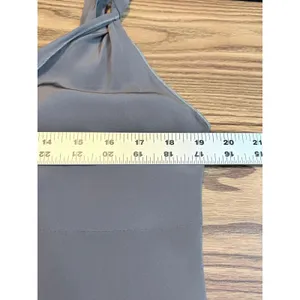 A Pea in the Pod Silk Maternity Dress L Charcoal Gray Empire Waist Cocktail thumbnail 9