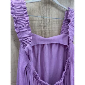 VICI Lavender Textured Tie Back Ruffle Hem Maxi Dress Size Small Sundress thumbnail 6