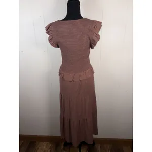 Nation LTD Fabienne Fused Ruffle Dress Brown mauve L‎ thumbnail 3