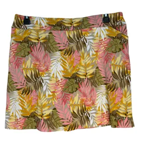 Coral Bay Womens Skort Tropical Leaf Print A-Line Pull‎ On Size L Shorts under thumbnail 9