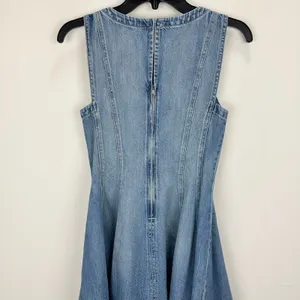 Madewell Circle Mini Dress Airy Denim Ashbury Wash Blue Fit Flare XXS NWT thumbnail 12