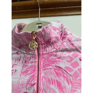 Lilly‎ Pulitzer Skipper Popover Half-Zip Top Paradise Pink Rule Breakers Size XS thumbnail 3