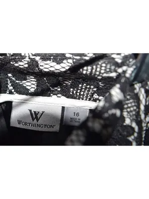 Worthington Black Lace Overlay Pencil Skirt NWT Career Evening Plus Size 16 thumbnail 4