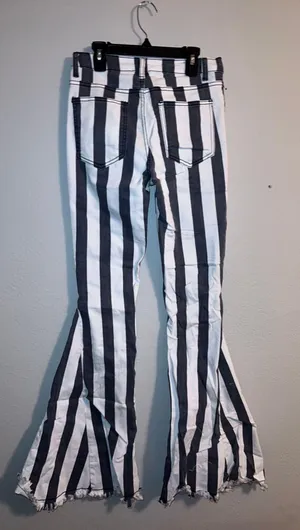 Cavenders Striped Flare Pants Multiple thumbnail 3