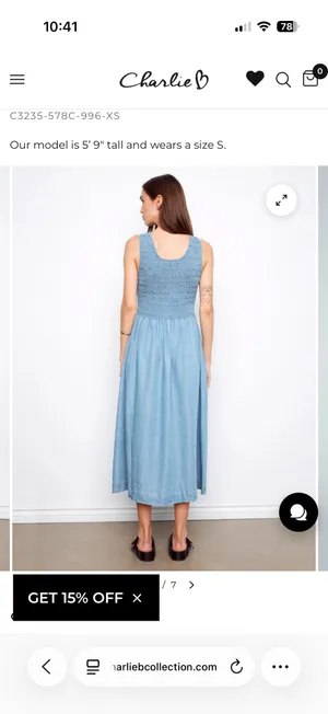 Smocked Maxi Dress Blue thumbnail 3