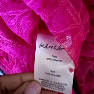 For Love And Lemons Neon Pink Lace Blouse thumbnail 6