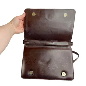 Brown Faux Leather & Suede Patchwork Front Shoulder Purse Bag thumbnail 9