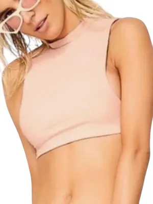 Frankie's Bikinis Hanalei Bikini Top S NWT vintage rose pink thumbnail 1