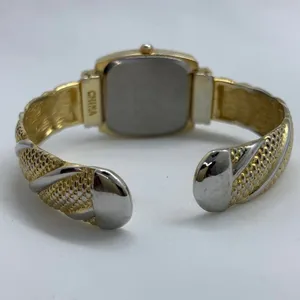 Ladies Quartz analog gold tone cuff bracelet watch size 7” runs thumbnail 4