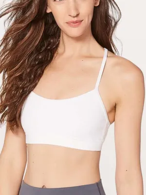 Lululemon Flow Y sports Bra Nulu White workout top racerback thumbnail 1