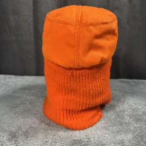 VTG Cabela's Blaze Orange Insulated SZ L Winter Hunting Hat Knit Face Cover USA thumbnail 4