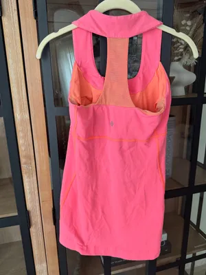 Lululemon Scoop Neck Tank top Luon Neon Flare mesh sports bra racerback thumbnail 8