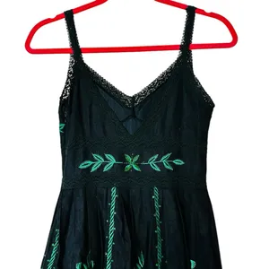 Vintage Sue Wong Linen Midi Dress Beaded Embroidery Summer Party Vacation thumbnail 10