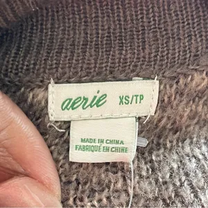 AERIE | Animal Print Knit Sweater Sz XS thumbnail 6
