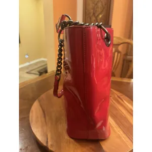 DKNY By Donna Karan Large Red Patent Tote Bag thumbnail 7