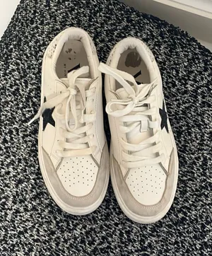 Vintage Havana’s Women's White Sneakers with Black Star Accent thumbnail 1