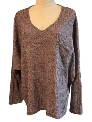 She + Sky Women Pullover Knit Crop Sweater SZ M Multicolor Metallic Oversized thumbnail 1