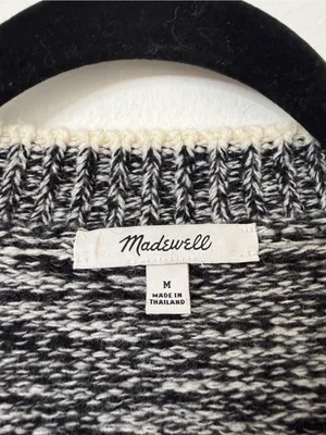 {M} Madewell Marled Patchwork Cardigan Merino Wool Sweater thumbnail 2