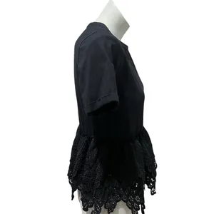 Endless Rose Womens T-Shirt Size S Black Short Sleeve Crew Neck Lace thumbnail 7