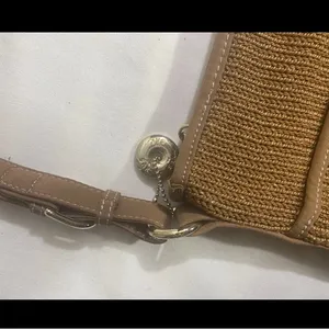 The Sak Brown Woven Straw Shoulder Bag W/ Subtle Gold Glitter Boho Purse thumbnail 3