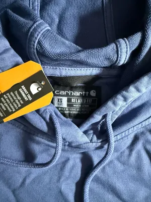NWT Carhartt Women's Relaxed Fit Midweight French Terry Hoodie S Blue-purple thumbnail 5