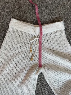 Abercrombie & Fitch XXS Cream Crochet Knit Wide Leg Beach Pants thumbnail 6