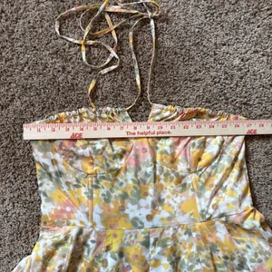 En Saison Kasey Yellow Floral Halter Maxi Dress Large Boho Beach Cowgirl thumbnail 8