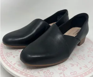 CLARKS Juliet Palm Loafers Womens 6 Black Leather Slip On Comfort Almond Toe NWT thumbnail 1