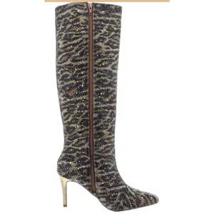 Betsey Johnson Women's Brea Tall Boot Size 6.5 Leopard Print All Over Rhinestone thumbnail 3