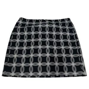 Banana‎ Republic Factory Black White Print Miniskirt 10 Circles Cotton Blend thumbnail 2