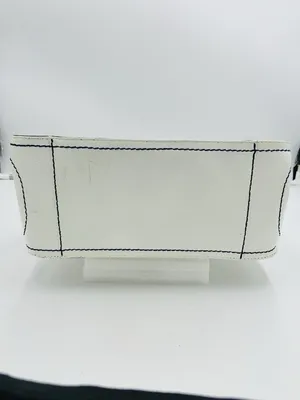 Antonio Melani White Leather Satchel Bag Magnetic Closure Blue Trim thumbnail 9
