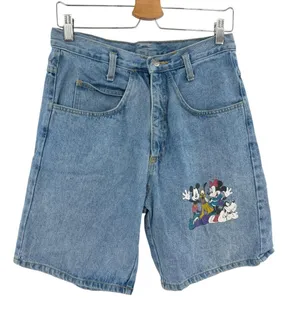 Vintage 90s Mickey by Jerry Leigh Disney Friends Denim Jorts Shorts Medium thumbnail 1