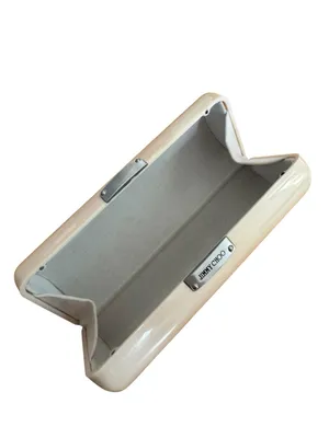 Jimmy Choo Off-White Cream Hardshell Clamshell Sunglasses Case Hard Protective thumbnail 2
