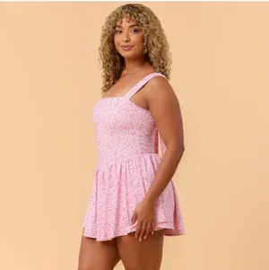 NWT! Blogilates Women’s Mommy & Me Princess Bow Back Dress Pink Floral Size XL thumbnail 3